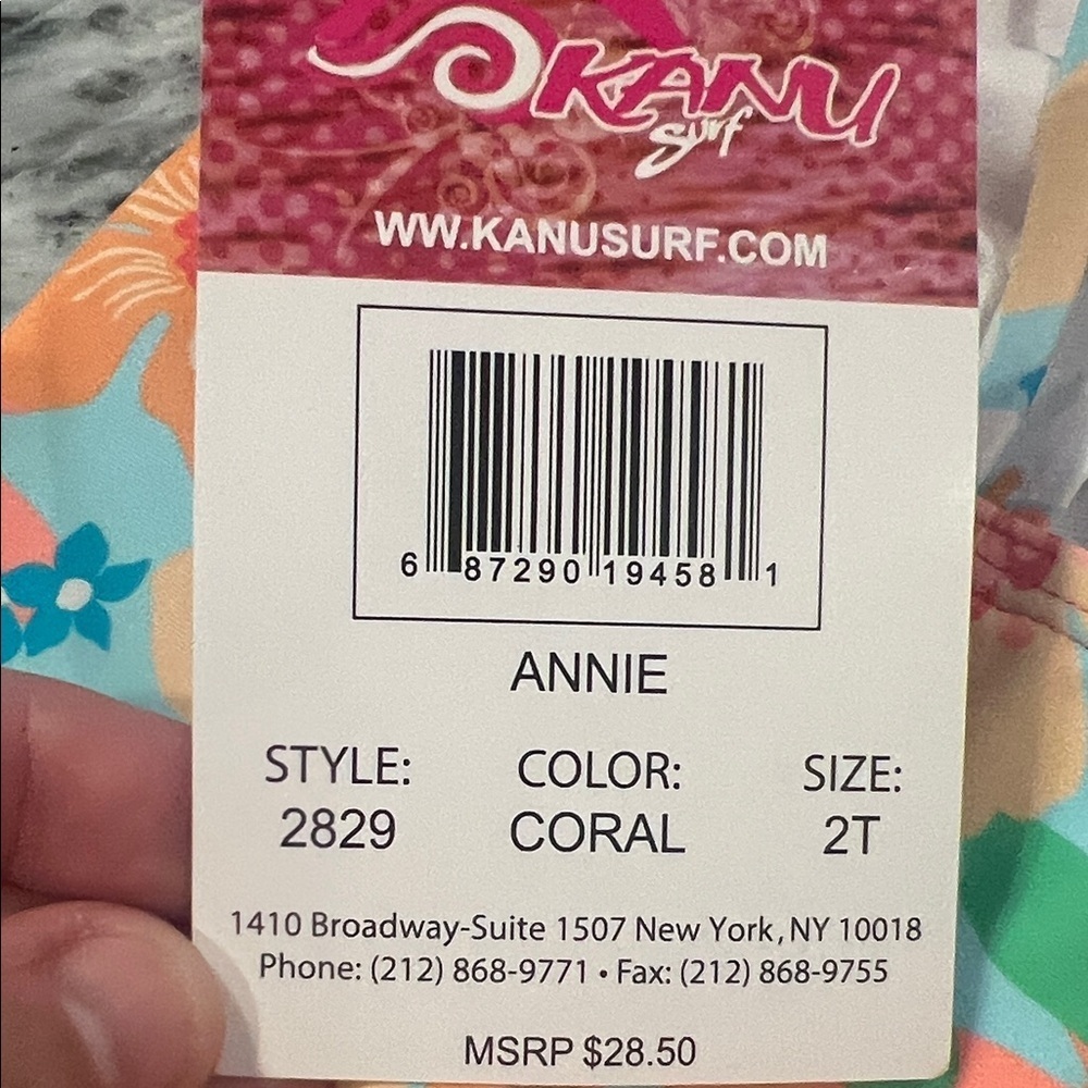 NWT Kanu Surf Colorful Floral Kids One Piece Swimsuit- 2T - Picture 6 of 6